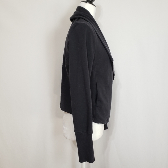 H by Halston French Terry Knit Flyaway Moto Jacket - Picture 3 of 7